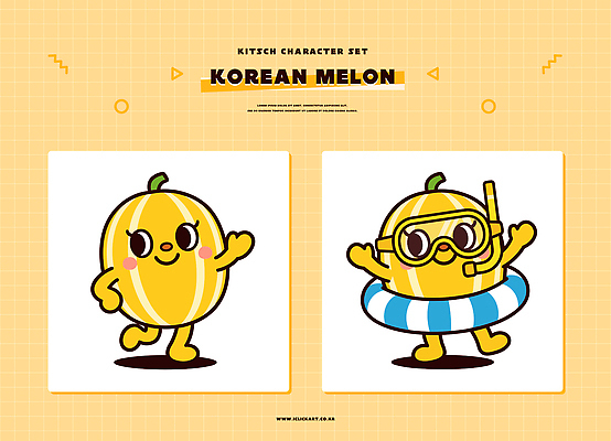 캐릭터 디자인 일러스트 웃음 여름 노란색 귀여움 수영 즐거움 참외 참외캐릭터 일러캐릭터 AI파일 계절 감정 컬러 컨셉 과일 표정 수상스포츠 파일형식 벡터 스포츠