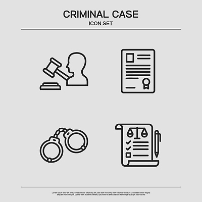 일러스트 범죄 사건 판사 수갑 문서 법 증거 재판 법원 법정 국내일러스트 AI파일 법률가 파일형식 벡터 직업