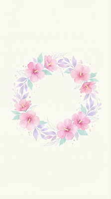 JPG 식물 디자인 꽃잎 꽃 백그라운드 잎 일러스트 자연 수채화 장식 원형 그림 화사함 무궁화 국내일러스트 AI일러스트 AI콘텐츠 도형 컨셉 생태계 파일형식