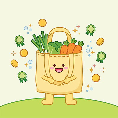 캐릭터 디자인 행복 음식 채소 가방 일러스트 양파 웃음 초록색 농작물 쇼핑 주황색 당근 장바구니 국내일러스트 AI파일 잡화 감정 컬러 농업 뿌리채소 표정 바구니 파일형식 벡터 산업