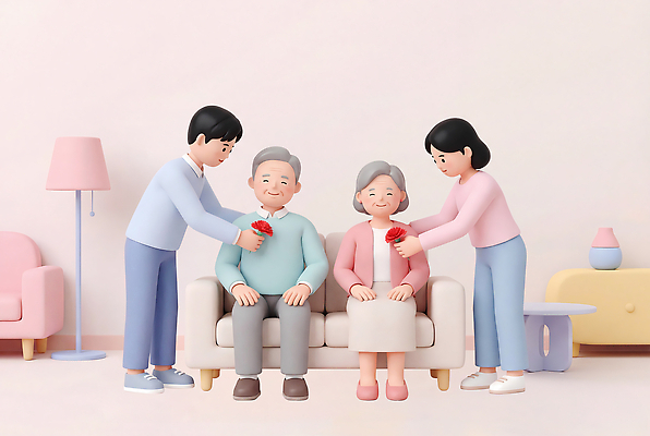 PSD 편집이미지 할아버지 꽃 행복 할머니 가족 사랑 미소 소파 어버이날 손주 카네이션 가정의달 정 편집3D 식물 여자 기념일 노년 남자 감정 의자 관계 표정 3D 5월 파일형식 가구 사람 이벤트 성인 날짜 디지털합성 생활용품 오브젝트