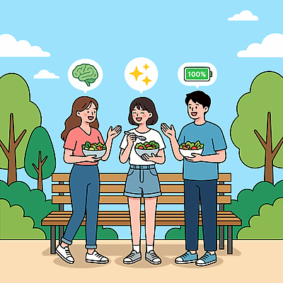 나무 공원 여자 음식 채소 과일 일러스트 자연 건강 대화 웃음 사람 여름 친구 식사 샐러드 가공식품 즐거움 소통 국내일러스트 AI파일 식물 계절 공공시설 감정 컨셉 관계 표정 말하기 생태계 파일형식 벡터 모션 시설