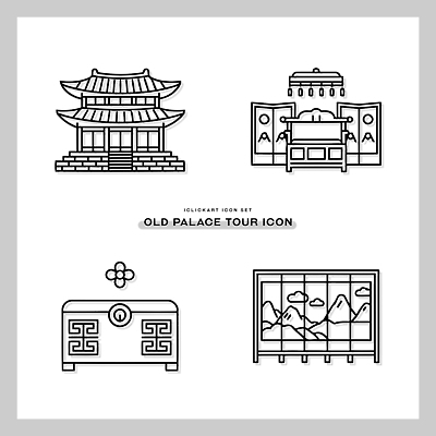 전통 문화 여행 일러스트 한국 방석 풍경 장식 세트 궁전 역사 심볼 병풍 함 어좌 국내일러스트 AI파일 아시아 고건축 전통소품 파일형식 벡터 건축물 나라 오브젝트 건축