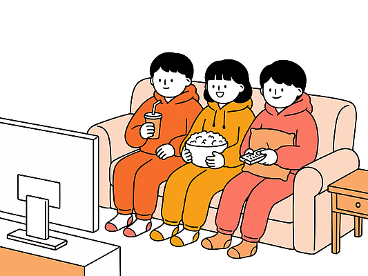여자 남자 음료 일러스트 디저트 함께함 사랑 웃음 친구 소파 텔레비전 영화 팝콘 놀기 국내일러스트 AI파일 감정 음식 컨셉 의자 관계 모션 문화예술 표정 사람 전자제품 파일형식 벡터 가구 생활용품 오브젝트