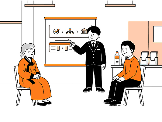 여자 노년 남자 의자 일러스트 대화 설명 듣기 정보 발표 의견 교류 서류판 선거홍보 국내일러스트 AI파일 가구 모션 말하기 사람 성인 사무용품 선거 파일형식 벡터 생활용품 문구용품 민주주의 오브젝트