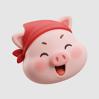 PSD 동물 편집이미지 캐릭터 얼굴 표정 웃음 귀여움 머리띠 돼지 편집3D 컨셉 장신구 포유류 신체부위 3D 파일형식 사람 디지털합성