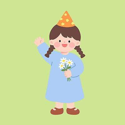 모자 꽃 어린이 일러스트 웃음 소녀 연두색 파티 자연보호 그린캠페인 기쁨 축하 인사 그린에너지 즐거움 국내일러스트 AI파일 식물 잡화 여자 감정 캠페인 컨셉 자연 표정 사람 이벤트 초록색 에너지 예절 보호 파일형식 벡터 컬러 생태계