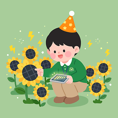 식물 꽃 어린이 꽃밭 일러스트 자연 해바라기 기술 웃음 여름 전자제품 자연보호 스크린 그린캠페인 가리킴 그린에너지 즐거움 국내일러스트 AI파일 계절 감정 캠페인 표정 사람 손짓 에너지 보호 생태계 파일형식 벡터 컨셉 모션