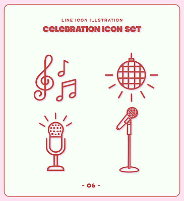 디자인 음악 일러스트 이벤트 장식 파티 소리 축하 마이크 그림 디스코 국내일러스트 AI파일 음향기기 컨셉 문화예술 춤 파일형식 벡터 전자제품