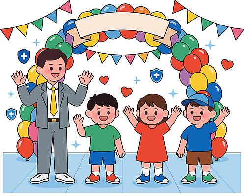 남자 어린이 일러스트 웃음 이벤트 장식 파티 손들기 하트 축하 그룹 즐거움 풍선 국내일러스트 AI파일 모양 감정 컨셉 모션 표정 사람 파일형식 벡터