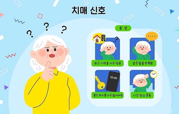여자 노년 일러스트 건강 관리 정보 예방 문제 심리 건망증 기억력 증상 치매 혼란 국내일러스트 AI파일 컨셉 사람 성인 질병 파일형식 벡터 의학