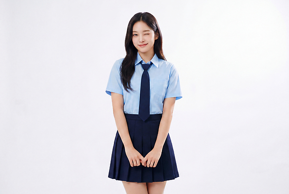 JPG 편집이미지 학생 헤어스타일 여학생 여자 교복 청소년 스튜디오 실내 표정 웃음 의료성형뷰티 스타일 편집실사 AI인물포토 AI콘텐츠 옷 사람 내부 CG 파일형식 AI포토