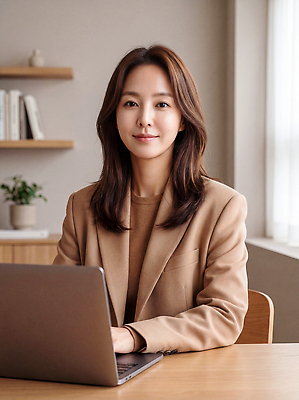 JPG 식물 편집이미지 옷 여자 앉기 책 노트북 컴퓨터 사무실 공간 작업 집중 의료성형뷰티 편집실사 AI인물포토 AI콘텐츠 컨셉 비즈니스 모션 사람 전자제품 CG 파일형식 AI포토
