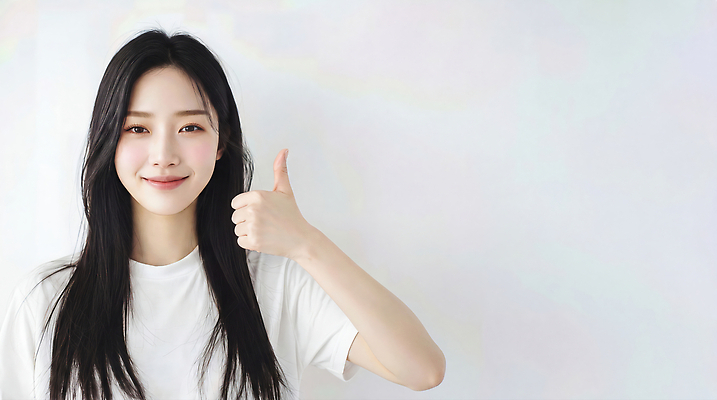 JPG 편집이미지 손 여자 감정 포즈 티셔츠 표정 웃음 사람 일상 따봉 의료성형뷰티 편집실사 AI인물포토 AI콘텐츠 셔츠 라이프 신체부위 최고 CG 파일형식 AI포토 상의 생활 옷
