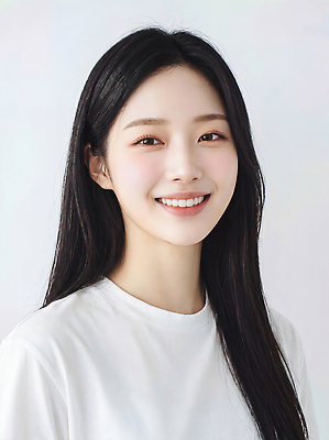 JPG 편집이미지 긴머리 여자 표정 밝음 미소 웃음 사람 피부 의료성형뷰티 편집실사 AI인물포토 AI콘텐츠 헤어스타일 신체부위 CG 파일형식 AI포토