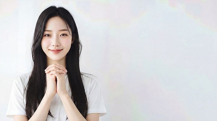 JPG 편집이미지 손 옷 여자 감정 포즈 실내 미소 기도 깍지 의료성형뷰티 편집실사 AI인물포토 AI콘텐츠 표정 사람 손짓 내부 신체부위 CG 파일형식 AI포토 모션