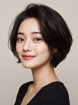 JPG 편집이미지 헤어스타일 여자 짧은머리 미소 사람 뷰티 의료성형뷰티 편집실사 AI인물포토 AI콘텐츠 표정 CG 파일형식 AI포토