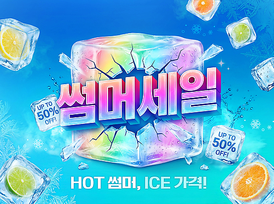 PSD 편집이미지 디자인 조각 과일 여름 세일 상점 얼음 정보 고객 알림 마케팅 프로모션 이미지편집 자연요소 계절 이벤트 파일형식