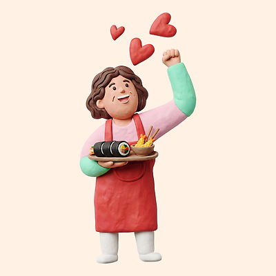PSD 편집이미지 접시 손 음식 사랑 요리 사람 일상 튀김 마음 즐거움 김밥 새우튀김 소상공인 소상공인의날 편집3D 직업 식기 감정 새우 라이프 신체부위 경제 3D 상인 파일형식 갑각류 생활 디지털합성 동물