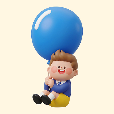 PSD 편집이미지 캐릭터 행복 어린이 놀이 웃음 귀여움 즐거움 풍선 동심 편집3D 감정 컨셉 표정 사람 3D 파일형식 디지털합성