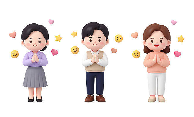 PSD 편집이미지 캐릭터 손 응시 여자 남자 감정 따뜻함 사랑 웃음 하트 즐거움 손모으기 정치 이모지 편집3D 모양 시선 표정 사람 손짓 신체부위 3D 파일형식 모션 디지털합성