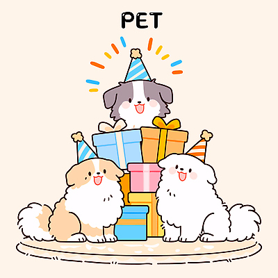 동물 행복 일러스트 선물 웃음 파티 고깔모자 축하 생일 강아지 즐거움 국내일러스트 AI파일 모자 기념일 감정 컨셉 표정 이벤트 반려동물 개 파일형식 벡터 잡화 포유류