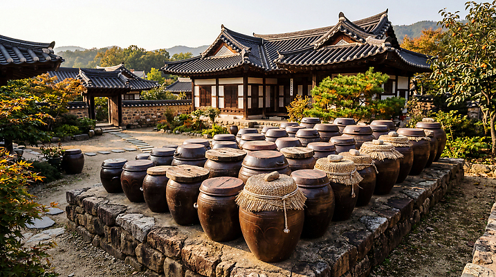 JPG 나무 편집이미지 전통 문화 한옥 한국 풍경 햇빛 정원 항아리 편집실사 AI포토 AI콘텐츠 식물 한국전통 아시아 고건축 빛 도자기 CG 파일형식 건축물 나라 건축