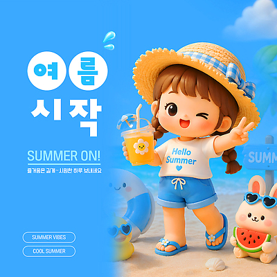 동물 템플릿 캐릭터 음료 바다 웃음 여름 귀여움 시원함 즐거움 이미지템플릿 AI파일 계절 감정 컨셉 표정 파일형식 벡터