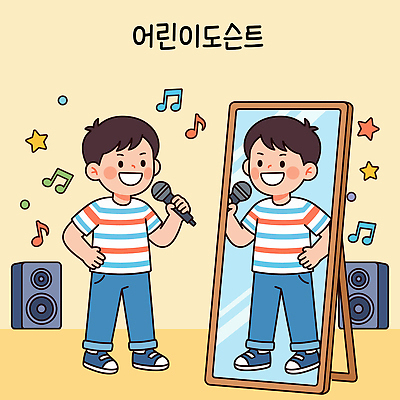 어린이 음악 일러스트 놀이 표정 스피커 공간 거울 묘기 연습 마이크 즐거움 큐레이터 국내일러스트 AI파일 직업 감정 음향기기 문화예술 사람 파일형식 벡터 전자제품
