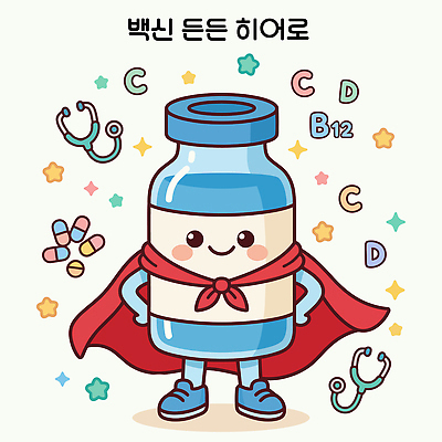 캐릭터 행복 일러스트 의학 건강 웃음 치료 약 도구 보호 질병 망토 비타민 영웅 백신 예방접종 국내일러스트 AI파일 감정 컨셉 표정 영양소 접종 파일형식 벡터