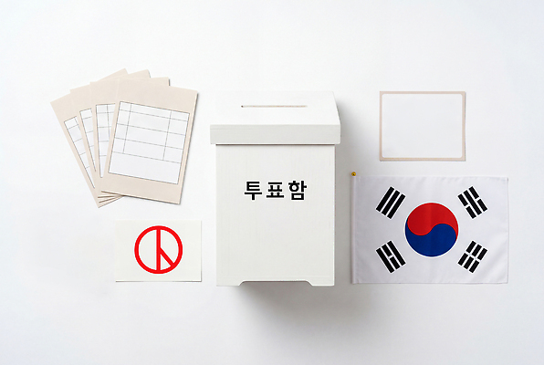 JPG 편집이미지 한국 평화 국기 태극기 투표 선거 민주주의 투표용지 투표함 국민 시민 정치 참여 투표소 기표문양 유권자 편집실사 AI포토 AI콘텐츠 문양 아시아 컨셉 CG 파일형식 나라