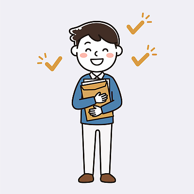 남자 행복 일러스트 성공 웃음 성인 기쁨 구직 합격 문서 합격통지서 장애인취업 국내일러스트 AI파일 감정 컨셉 비즈니스 표정 사람 파일형식 벡터