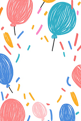 JPG 기념일 백그라운드 일러스트 프레임 이벤트 장식 파티 축하 생일 풍선 색종이 국내일러스트 AI일러스트 AI콘텐츠 종이 컨셉 파일형식