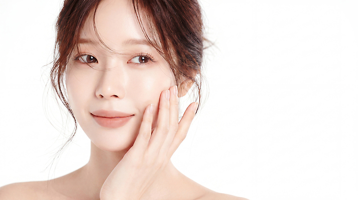 JPG 편집이미지 손 여자 얼굴 관리 뷰티 화장품 자신감 편안함 피부 피부관리 피부과 의료성형뷰티 편집실사 AI인물포토 AI콘텐츠 감정 병원 사람 신체부위 감각 CG 파일형식 AI포토 의학