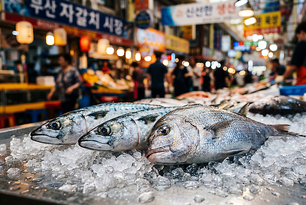 JPG 편집이미지 음식 어류 여러명 판매 얼음 새벽 거래 시장 구매 해산물 수산시장 어시장 편집실사 AI포토 AI콘텐츠 자연요소 다수 사람 쇼핑 수중동물 CG 파일형식 동물