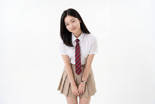 JPG 편집이미지 학생 긴머리 여학생 패션 교복 포즈 학교 청소년 미소 학습 청춘 의료성형뷰티 스타일 편집실사 AI인물포토 AI콘텐츠 헤어스타일 옷 여자 교육 컨셉 표정 사람 CG 파일형식 AI포토