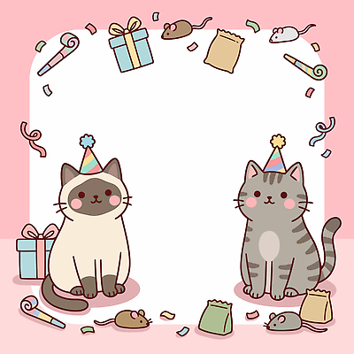 동물 모자 기념일 일러스트 프레임 선물 장식 친구 반려동물 파티 귀여움 고양이 축하 생일 쥐 즐거움 파티용품 국내일러스트 AI파일 잡화 감정 컨셉 포유류 관계 이벤트 설치류 이벤트용품 파일형식 벡터 오브젝트