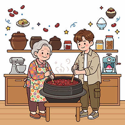 전통 그릇 할머니 음식 일러스트 재료 가족 손자 함께함 요리 주방 솥 팥 팥빙수 삶기 국내일러스트 AI파일 식기 여자 노년 남자 컨셉 관계 주방용품 손주 빙수 파일형식 벡터 생활용품 디저트 사람 성인 오브젝트