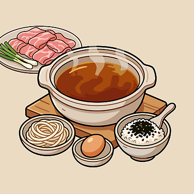 그릇 음식 일러스트 재료 밥 육류 요리 계란 식사 면류 뜨거움 준비 레시피 국물 샤브샤브 쪽파 국내일러스트 AI파일 식기 식재료 알 파 파일형식 벡터 채소