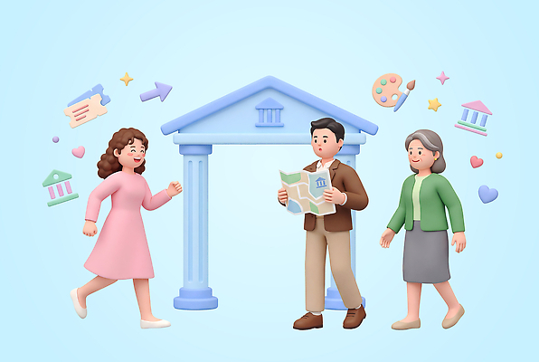 PSD 편집이미지 캐릭터 여행 지도 대화 여러명 건물 물감 전시 만남 정보 티켓 팔레트 박물관 방문 길찾기 소통 편집3D 건축물 다수 컨셉 말하기 사람 3D 미술도구 파일형식 건축 모션 디지털합성 오브젝트