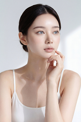 JPG 모델 편집이미지 손 여자 얼굴 포즈 생각 조명 실내 화장 피부 뷰티풀 청순 의료성형뷰티 편집실사 AI인물포토 AI콘텐츠 컨셉 사람 내부 신체부위 뷰티 CG 파일형식 AI포토