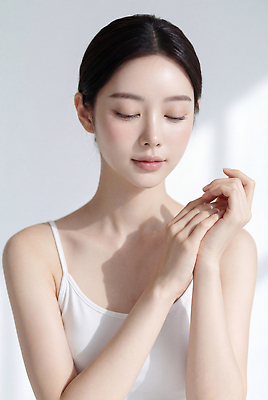 JPG 모델 편집이미지 손 여자 얼굴 생각 아침 실내 공간 분위기 피부 부드러움 조용 의료성형뷰티 편집실사 AI인물포토 AI콘텐츠 주간 컨셉 사람 내부 신체부위 감각 CG 파일형식 AI포토 자연요소