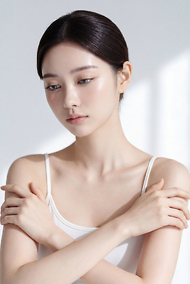JPG 편집이미지 여자 상의 신체 실내 빛 머리 방 피부 팔 긴장 감싸기 의료성형뷰티 편집실사 AI인물포토 AI콘텐츠 옷 감정 모션 사람 내부 신체부위 CG 파일형식 AI포토