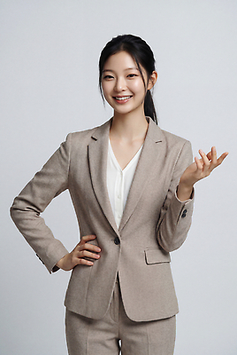JPG 편집이미지 옷 여자 비즈니스 표정 웃음 사람 정장 발표 소통 전문 의료성형뷰티 스타일 편집실사 AI인물포토 AI콘텐츠 컨셉 CG 파일형식 AI포토