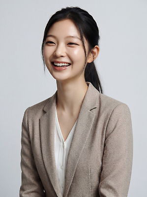 JPG 편집이미지 여자 포즈 비즈니스 미소 웃음 정장 촬영 자신감 강의 이미지 의료성형뷰티 편집실사 AI인물포토 AI콘텐츠 옷 감정 표정 사람 CG 파일형식 AI포토
