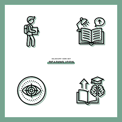 디자인 교육 일러스트 사람 책 학습 독서 자료 정보 뇌 이미지 이해 국내일러스트 AI파일 파일형식 벡터