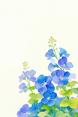 JPG 식물 디자인 꽃 백그라운드 일러스트 자연 수채화 파란색 그림 화사함 국내일러스트 AI일러스트 AI콘텐츠 컬러 컨셉 생태계 파일형식