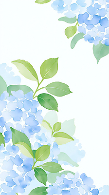 JPG 식물 디자인 꽃 백그라운드 잎 일러스트 자연 파란색 그림 수국 국내일러스트 AI일러스트 AI콘텐츠 컬러 생태계 파일형식