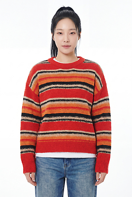 JPG 모델 편집이미지 옷 여자 패션 패턴 줄무늬 청바지 스웨터 의료성형뷰티 스타일 편집실사 AI인물포토 AI콘텐츠 상의 무늬 바지 사람 CG 파일형식 AI포토 하의