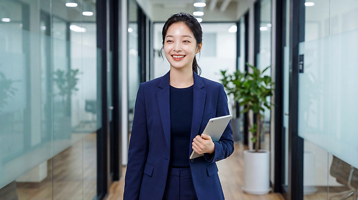 JPG 식물 편집이미지 여자 비즈니스 밝음 대화 정장 성인 태블릿 사무실 걷기 업무 비즈니스우먼 남색 직원 의료성형뷰티 편집실사 AI인물포토 AI콘텐츠 옷 컬러 모션 말하기 사람 전자제품 스마트기기 작업 직장인 CG 파일형식 AI포토 직업